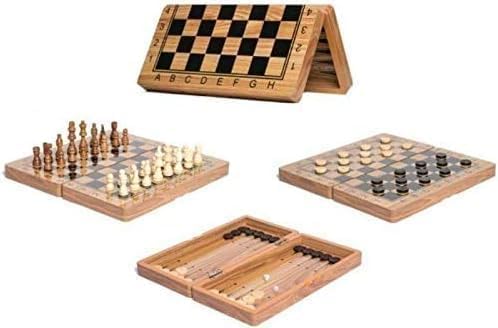 ٢ في ١ - شطرنج و طاولة - خشب عالي الجودة