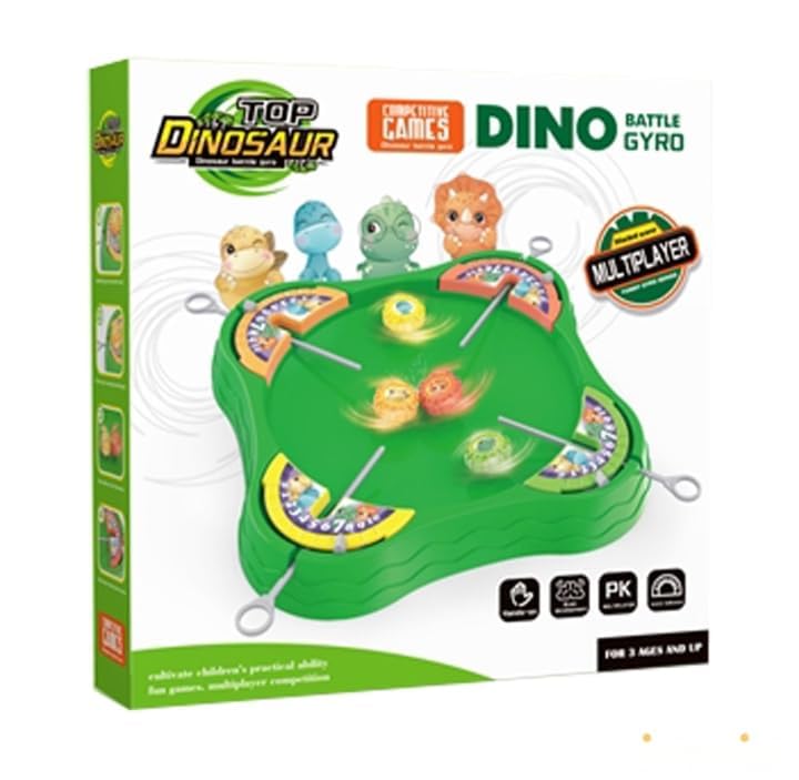 ساحة معركة الديناصورات (أخضر) لعبة النزال الدوّار التفاعلية