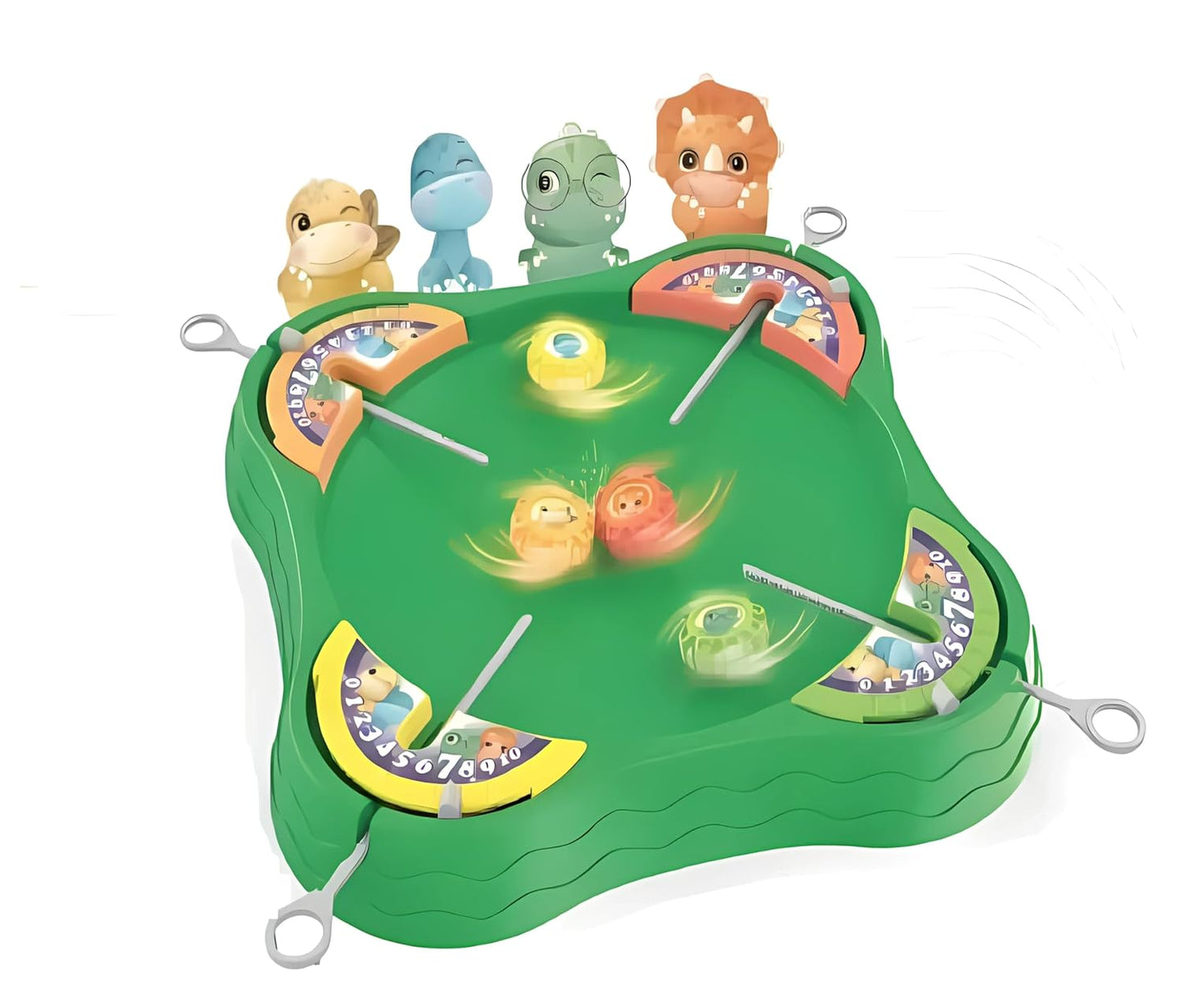 ساحة معركة الديناصورات (أخضر) لعبة النزال الدوّار التفاعلية