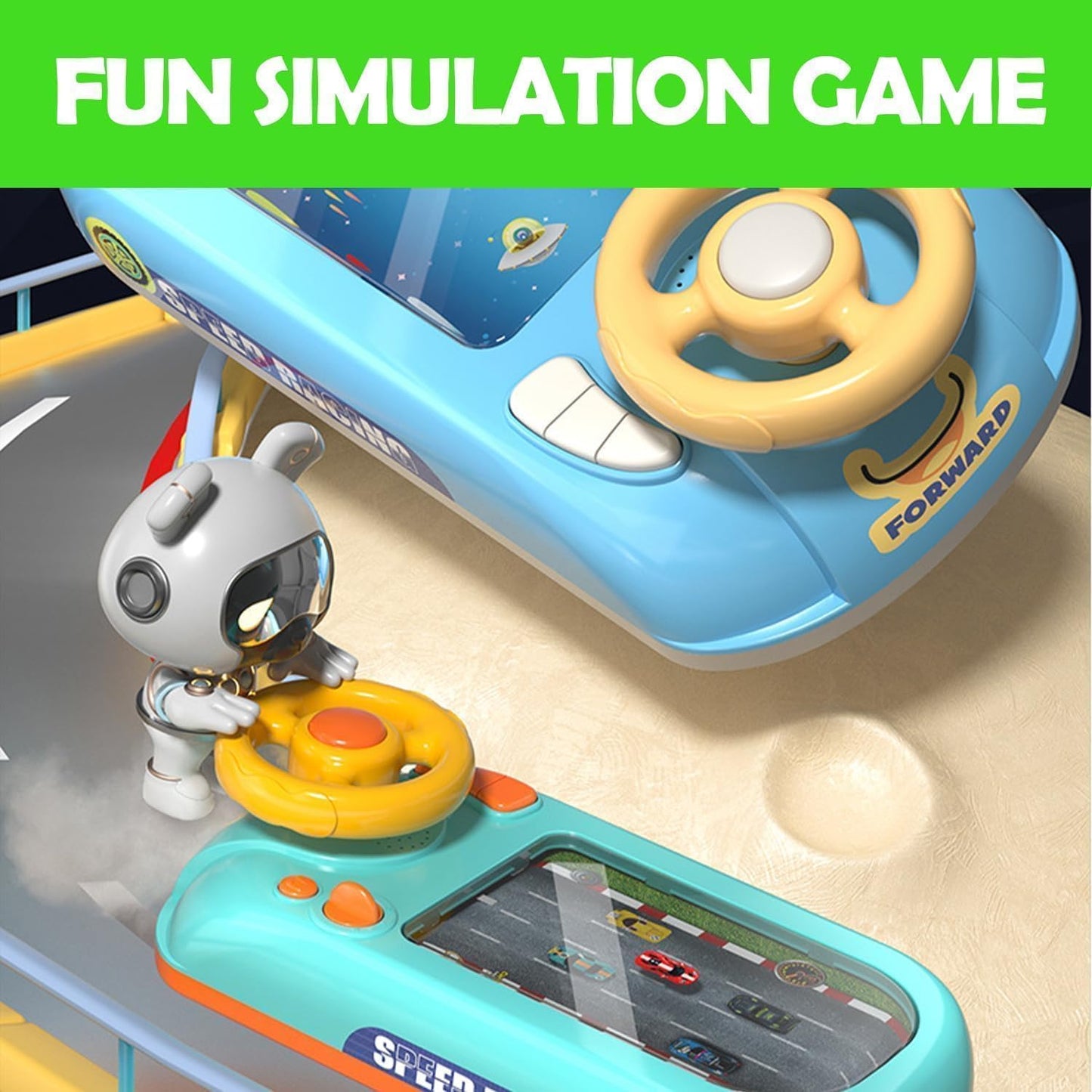 سباق المغامرة – لعبة محاكاة قيادة للأطفال مع موسيقى وأضواء