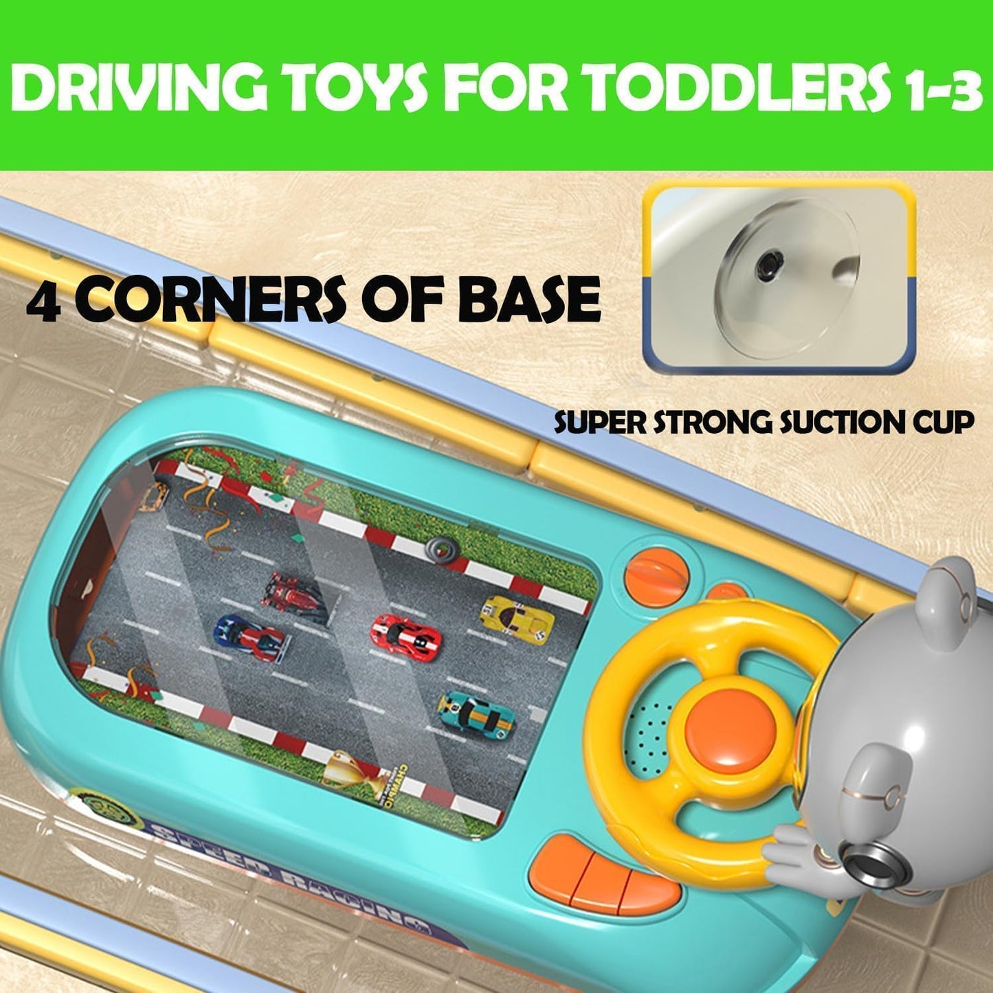 سباق المغامرة – لعبة محاكاة قيادة للأطفال مع موسيقى وأضواء