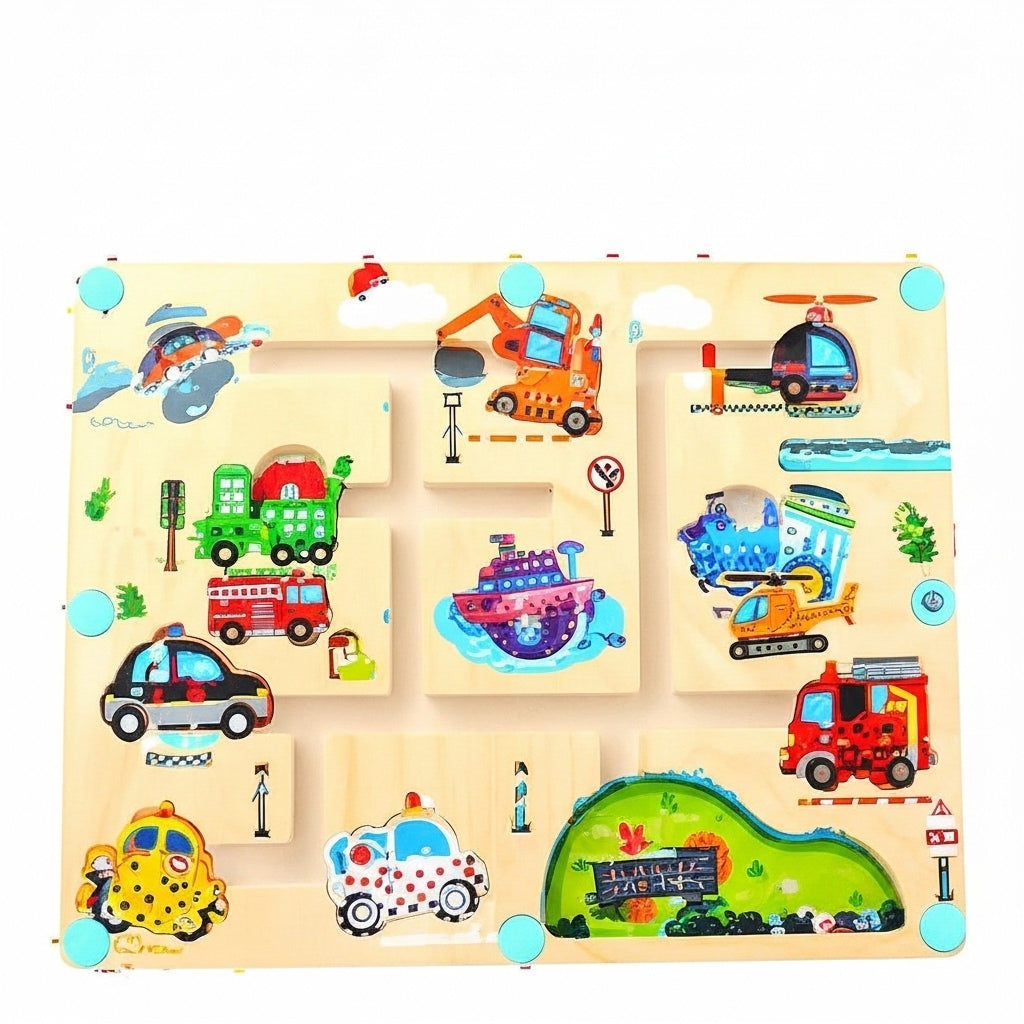 مونتيسوري - متاهة المرور الممتعة الخشبية