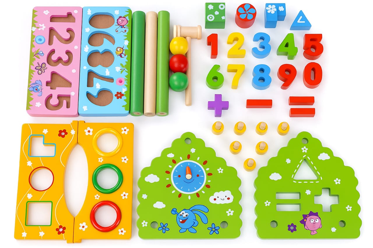 مونتيسوري - بيت الأنشطة الخشبي الممتع و متعدد الوظائف